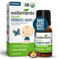 Wellements Organic Baby Probiotic Drops (0.25 Fl Oz) - Digestive & Immune Support for Infants - Toddler Probiotic Helps with Newborn+ Gut Health Gas Constipation & Colic Support - Preservative Free